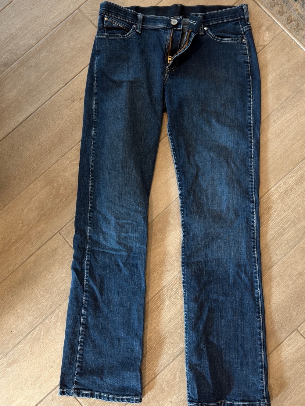 Wrangler Q Baby Boot Cut Jeans; no-gap waistband, western riding jeans, 11/12x34